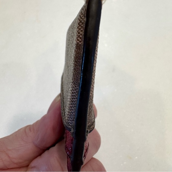 Coach Card Holder Cards Case Signature Canvas Red/Brown 5 slots - Picture 5 of 10